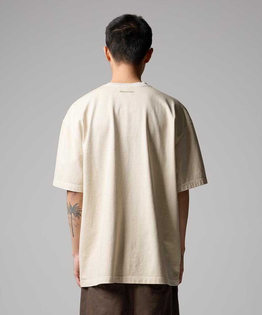 DICKIES Garment Dyed Mono Logo T-Shirt Khaki