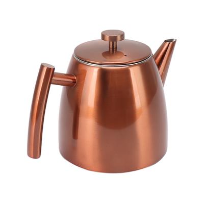 Чайник из нержавеющей стали, полированный, двухслойный, для дома, со встроенным фильтром на крышке, 1 л