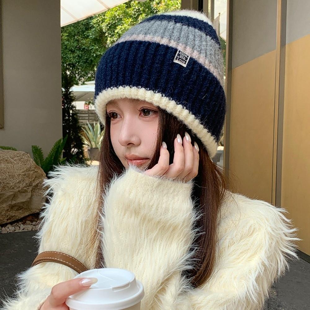 Wool Acrylic Mix Warm Winter Beanie Ear Protection Acrylic Blend Beanie Hat For Women