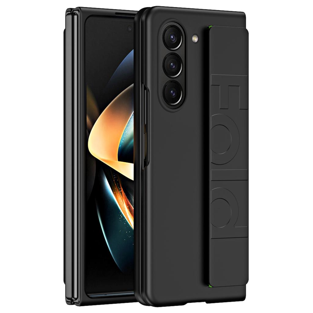 Для Samsung Galaxy Z Fold6 5G Чехол Skin-Touch из ПК с защитой от отпечатков пальцев и эластичным ремешком на запястье