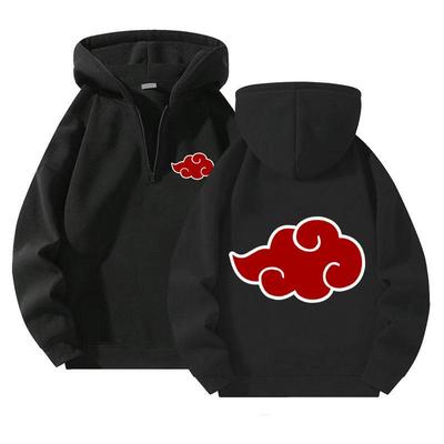 Аниме Пуловеры Толстовки на молнии до середины Спортивная Уличная Повседневная Мужская Одежда Толстовка Наруто