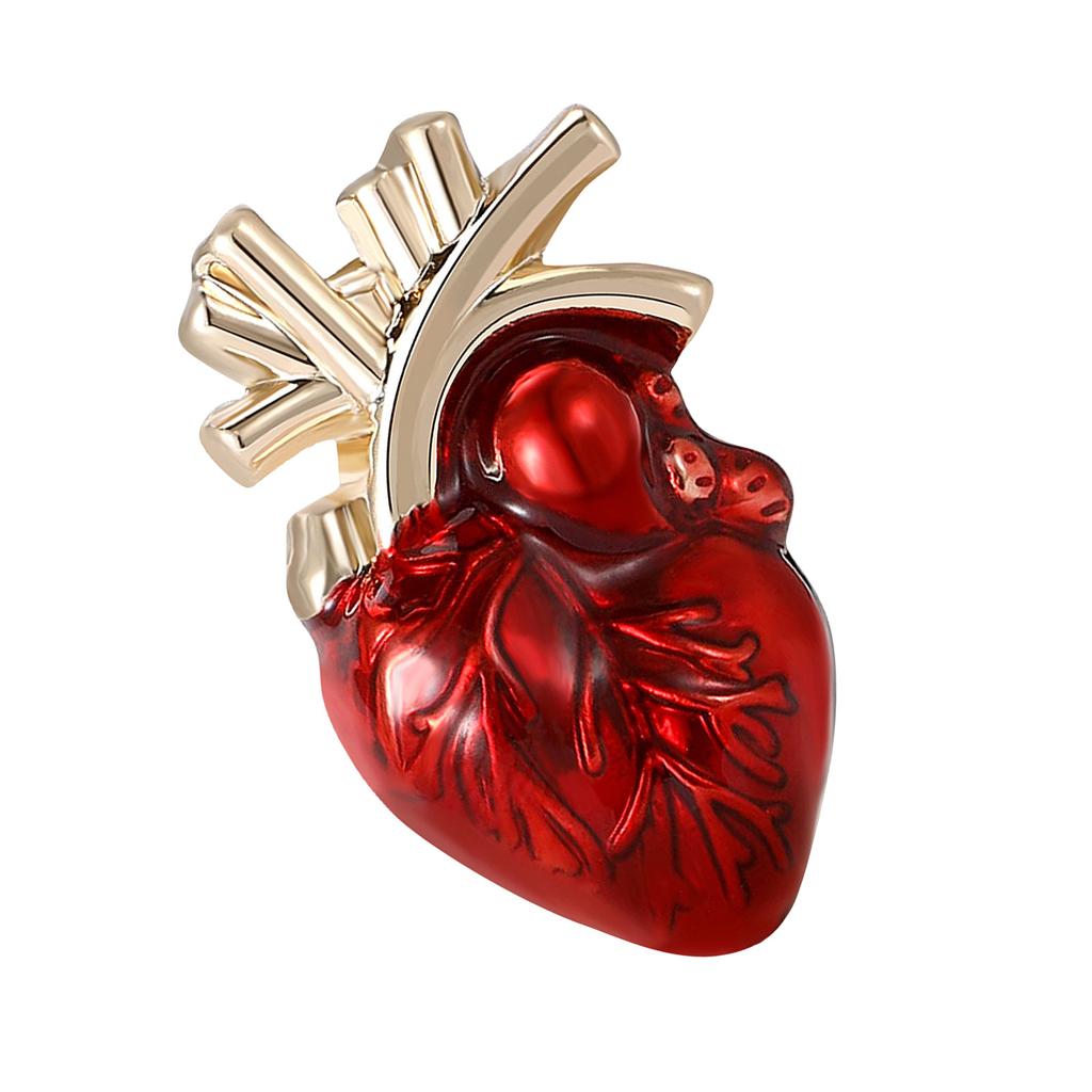 Human Body Organ Brooch Fashionable Alloy Heart Lapel Pin Accessory for Women and Girls Fashion Clothing Jewelry