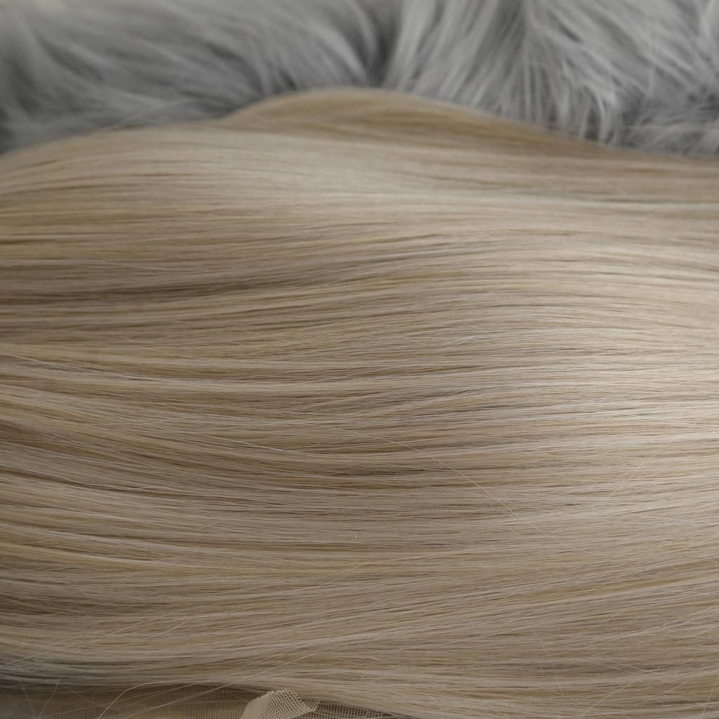 13x6 кружевные парики, светлый платиновый синтетический длинный прямой парик с лентами для женщин, повседневный косплей, волосы высокой плотности