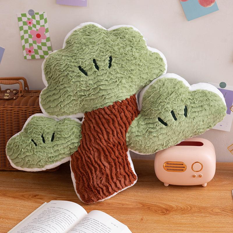 New Chinese Style Relaxing Tree Plush Pillow Fir Doll Bedroom Sofa Bedside Soft Cushion Office Lunch Break Pillow