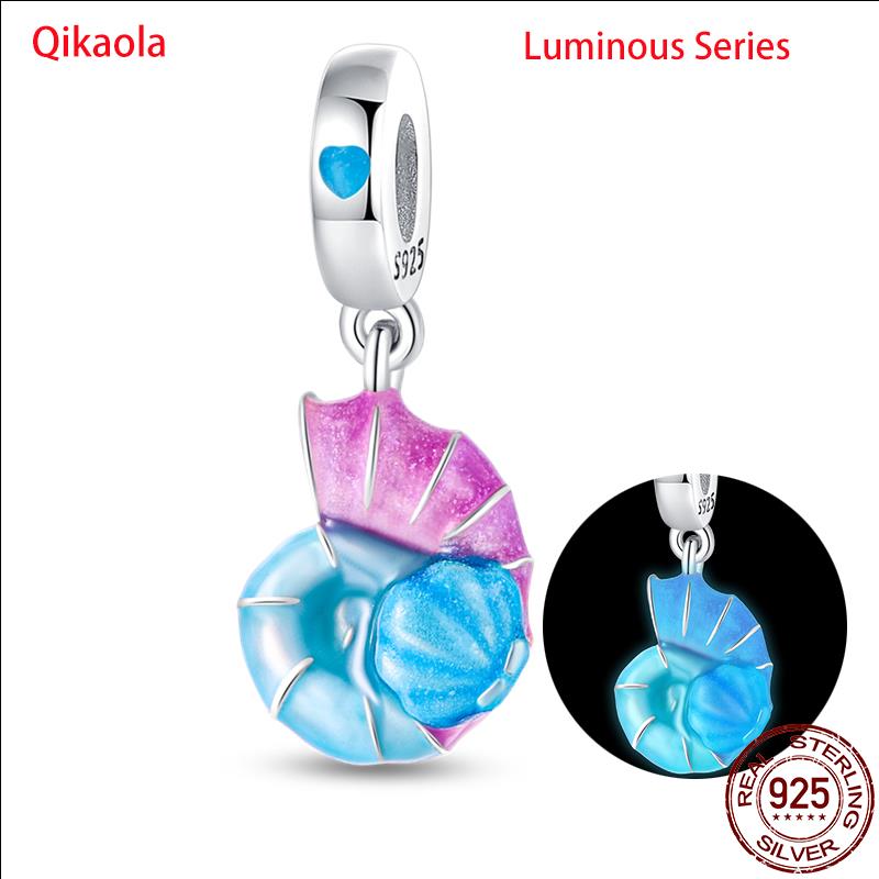 Original 100% sS925 Sterling Silver Luminous Octopus Ocean Series Charms Fit Bracelet DIY Beads Ms Jewelry Gift New In