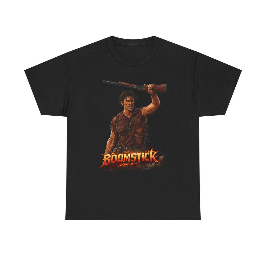 Boomstick - ash Army of Darkness Graphic Tee | Retro Action Movie Shooter