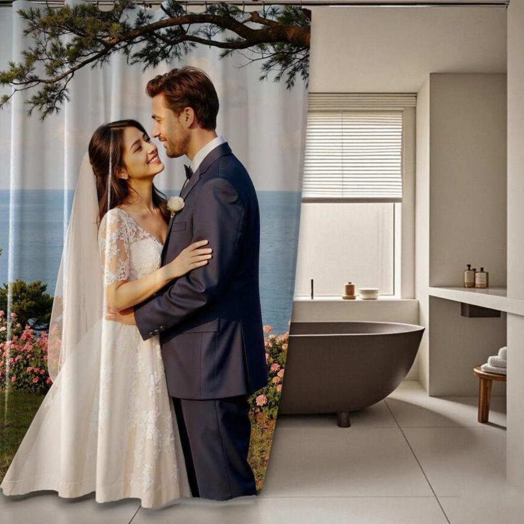 Индивидуальная шторка для душа с фото, водонепроницаемая ткань, занавеска для ванной комнаты, домашний декор