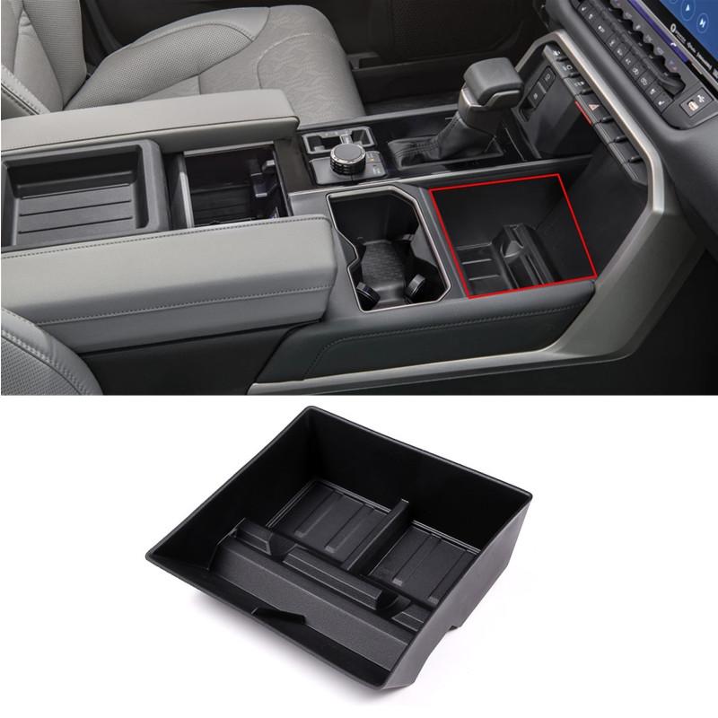 Черный автомобильный ящик для хранения центральной консоли TPE, лоток-органайзер, отделка, подходит для Toyota Tundra 2022, автоматический интерьер