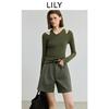LILY Отдых на выходных Двухкомпонентная вязаная рубашка с длинным рукавом