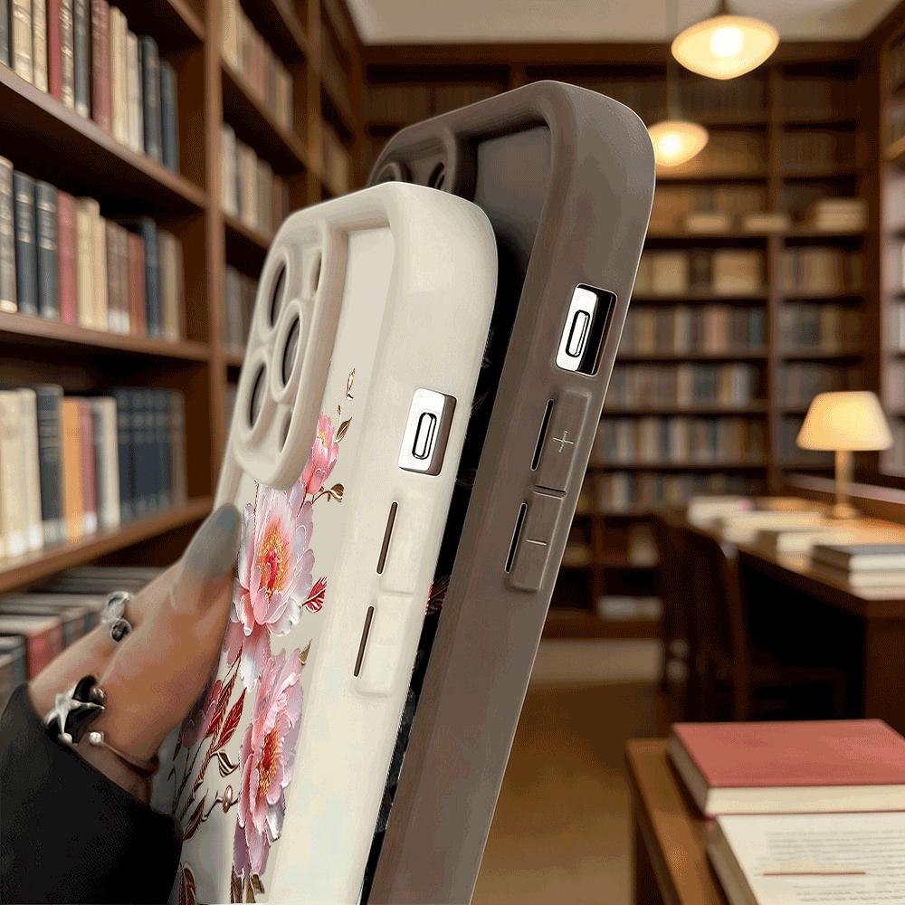 Розовый Цветок Пиона Ветвь Ударопрочный Мягкий Чехол Для Телефона Для Xiaomi Redmi Note 15 14 13 12 11 10 9 8 Pro Противоскользящий Защита От Падения