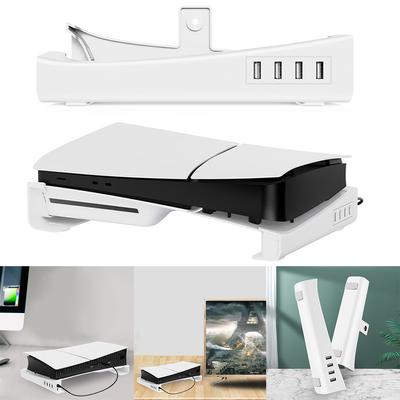 Для PS5 Slim держатель горизонтальный кронштейн подставка с портом зарядки Type-C и 4 дата передача концентратор USB 2.0 база для Playstation 5 Slim