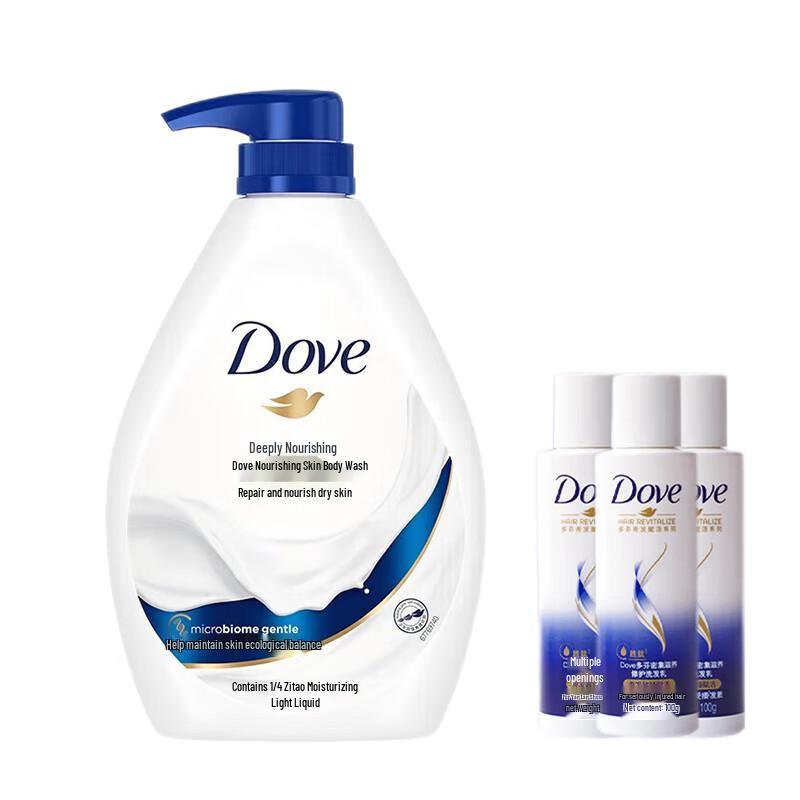 Dove Deeply Nourishing Body Wash & Shampoo Set