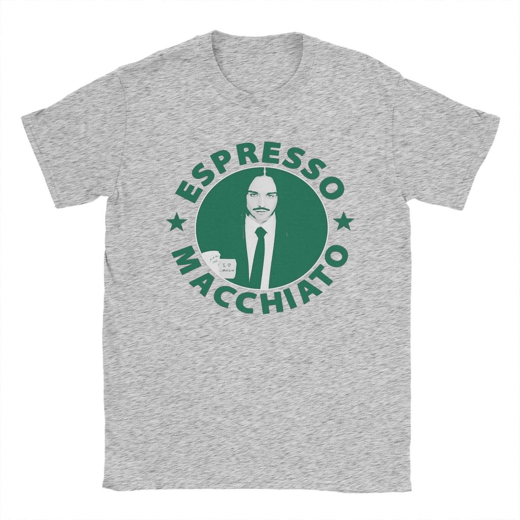 Футболки Tommy Cash Espresso Macchiato Мужская Хлопковая Футболка с Круглым Вырезом Евровидение 2025 Эстония Футболка с Коротким Рукавом Летняя Одежда