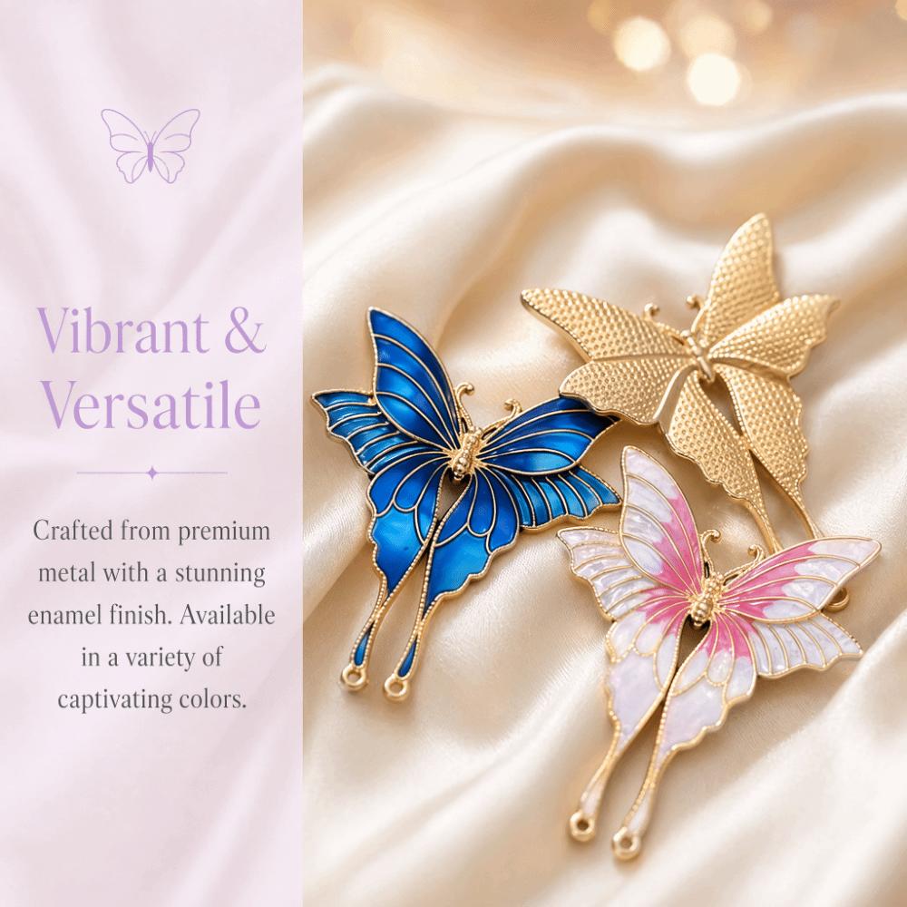 Alloy Material Butterfly Clothing Accessories Butterfly Brooch Pendant For Jewelry Making