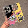 Чехол для телефона P-Powerpuff Girls Милый для iPhone 17 Air 16 E 15 14 13 12 11 Plus Pro Max Гальванизированный Прозрачный Мягкий Корпус