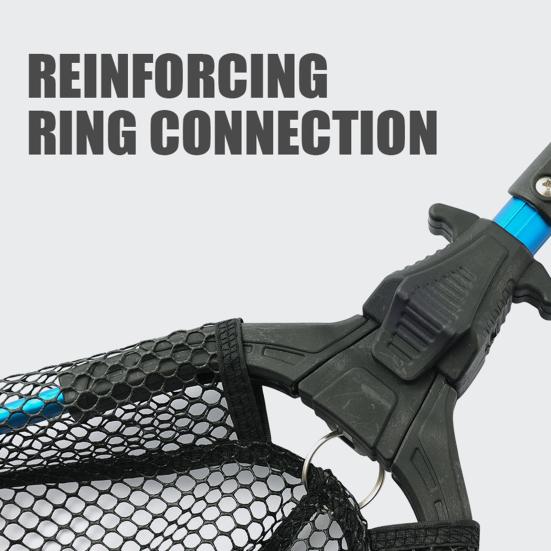 Folding Fishing Net Anti-slip Telescopic Aluminum Handle Fine Mesh Professional Angling Triangle Retractable Fish Landing Net Catcher Fishing Supplies