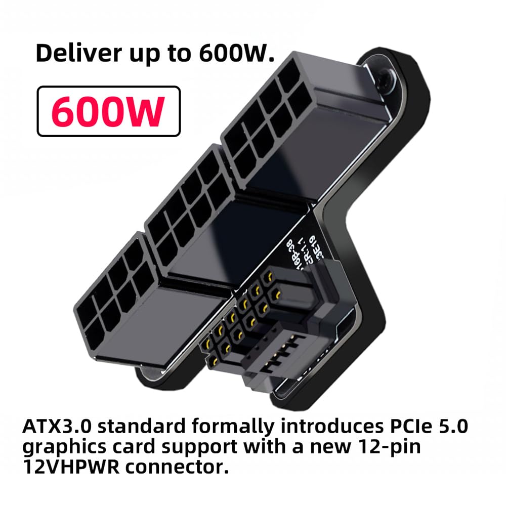 Cablecc 12VHPWR Power Modular To 3xPCIe ATX 8P Up Angle 90 Degree Adapter 16 Pin Graphics Card for 4080 5090TI ATX3.0 PCI-E 5.0 Type-B 12+4P