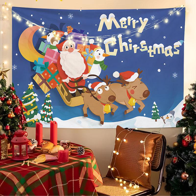 European Christmas Festival Hanging Cloth - Fresh Party Background Decor