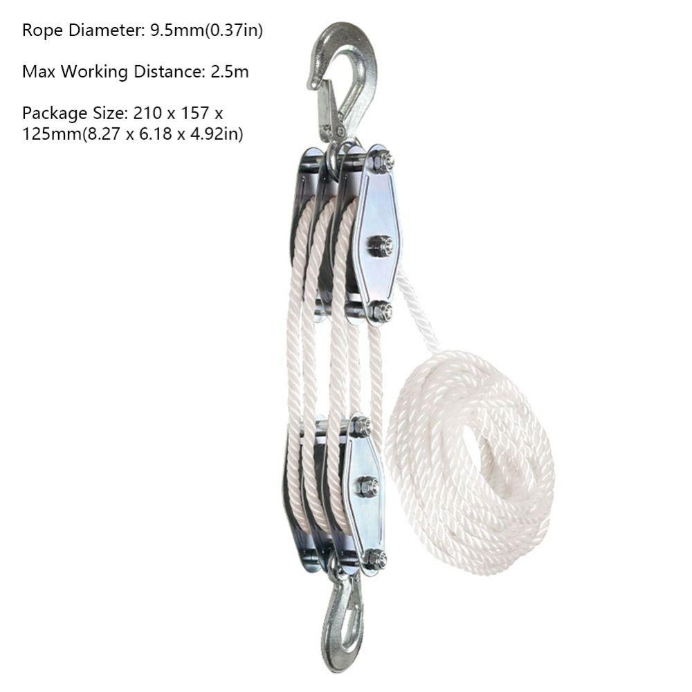 1Pcs 270 Degree Rotatable Rope Pulley Block Manual Lifting Device for Air Conditioner Installation