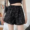 Fashion  Shorts for Women Shiny Sequined Versatile Short Pants Female Chic Clubwear Shorts Solid Pants