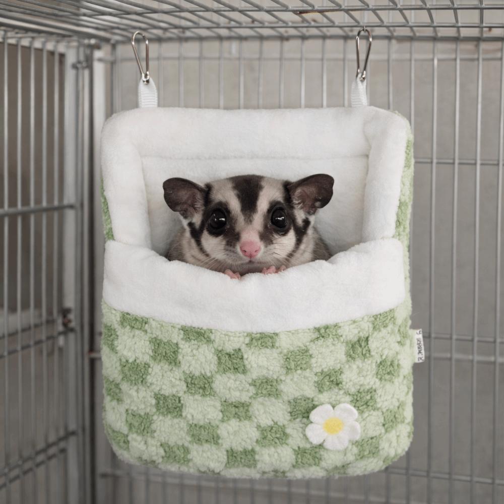 Warm Pet Swing Bag Velvet Sugar Glider Hanging Hammock Guinea Pig Bed Hamster Plush Hammock Winter