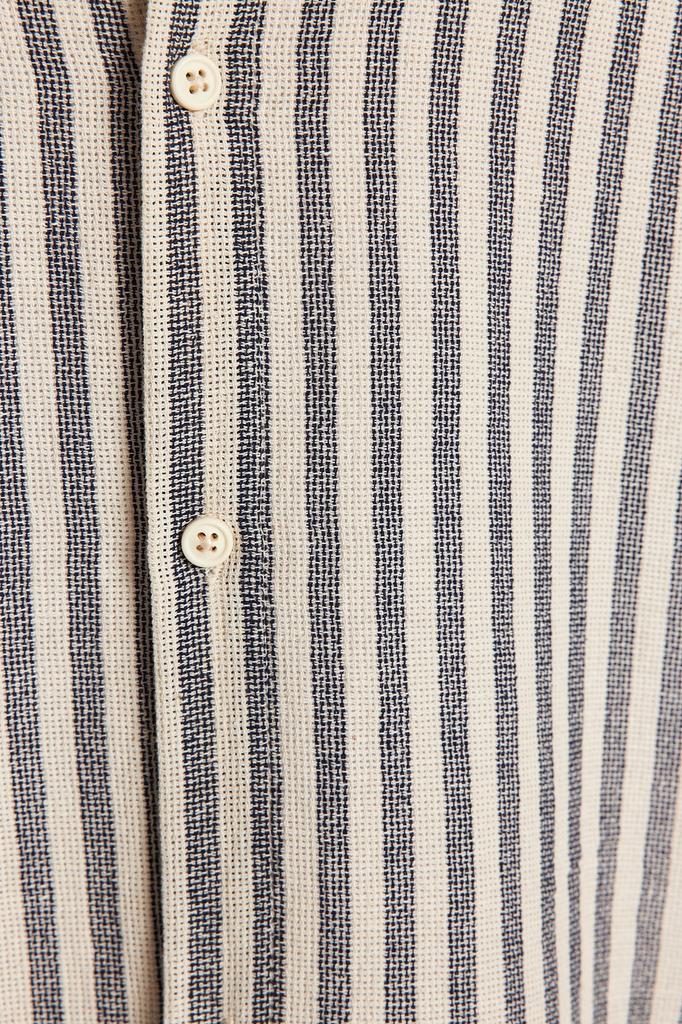 Мужская модная новая рубашка, ограниченная серия, каменная полосатая текстурированная рубашка обычного кроя