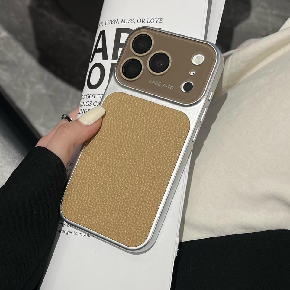 Official Lychee Leather Big Window Phone Case For For Iphone 17 13 14 1 16 Pro Max 16Pro 17Pro Candy Len Camera Protector Cover