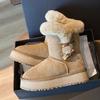 Угловатая пряжка зимние женские новые сапоги средней длины хлопковые сапоги с набивным утолщенным теплым хлопком