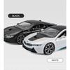 1/24 BMW I8 Supercar Модель автомобиля из сплава Литые металлические игрушечные транспортные средства Звук Свет Моделирование Коллекционные предметы Хобби Детские игрушки Подарки