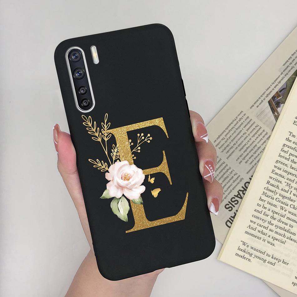 For OPPO A91 F15 Reno3 Phone Case Couple A-Z 26Letter Anti Drop Soft Silicone Matte Back Cover For OPPO A 91 F 15 Reno 3 Bumper