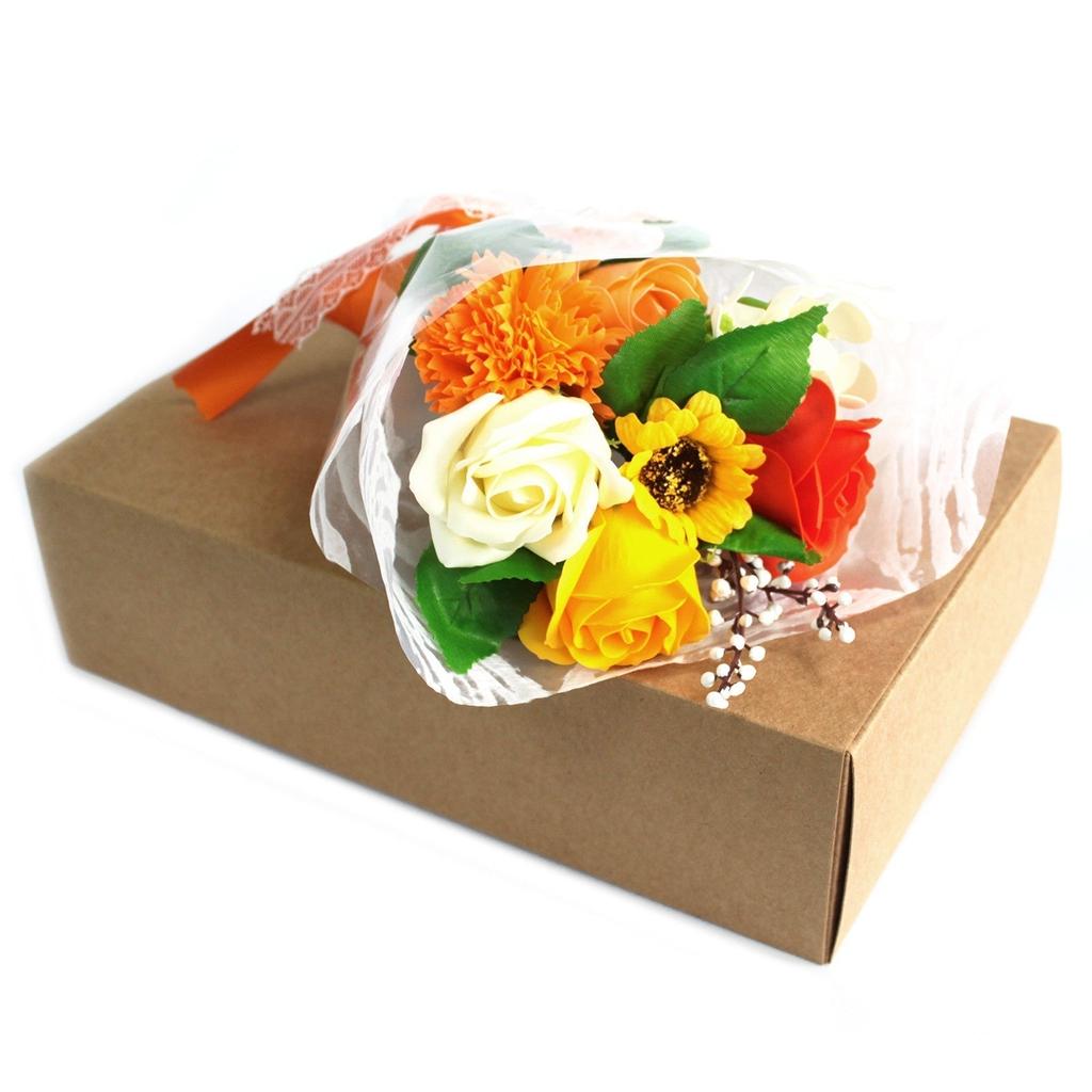 Hand Soap Flower Bouquet Orange Boxed