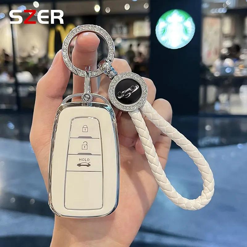 ZYU3  Fashion TPU Car Keychain Key Case Cover Shell Fob For Toyota Corolla Prius Camry CHR C-HR RAV4 Altis Land Cruiser Prado Keyless