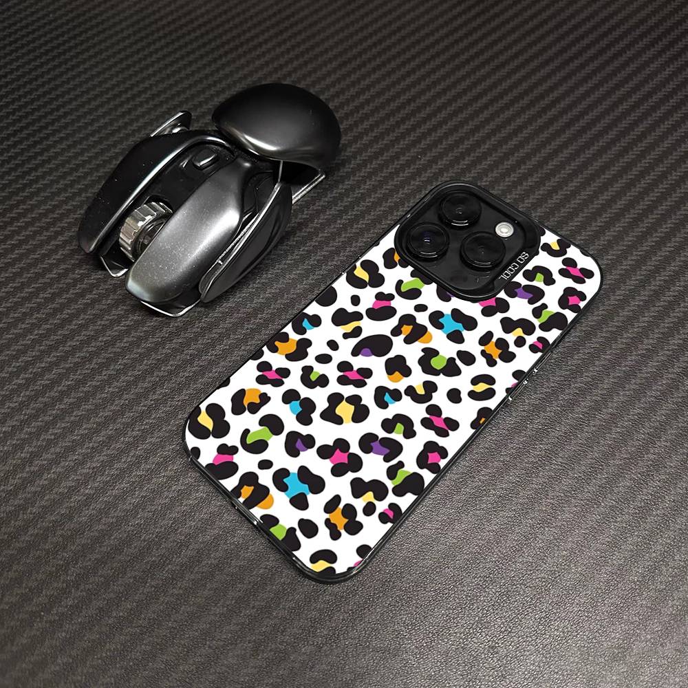 Классический чехол для телефона с леопардовым принтом и гепардом для iPhone 17 16 15 14 13 12 11 Pro Max Plus Серебристый цвет