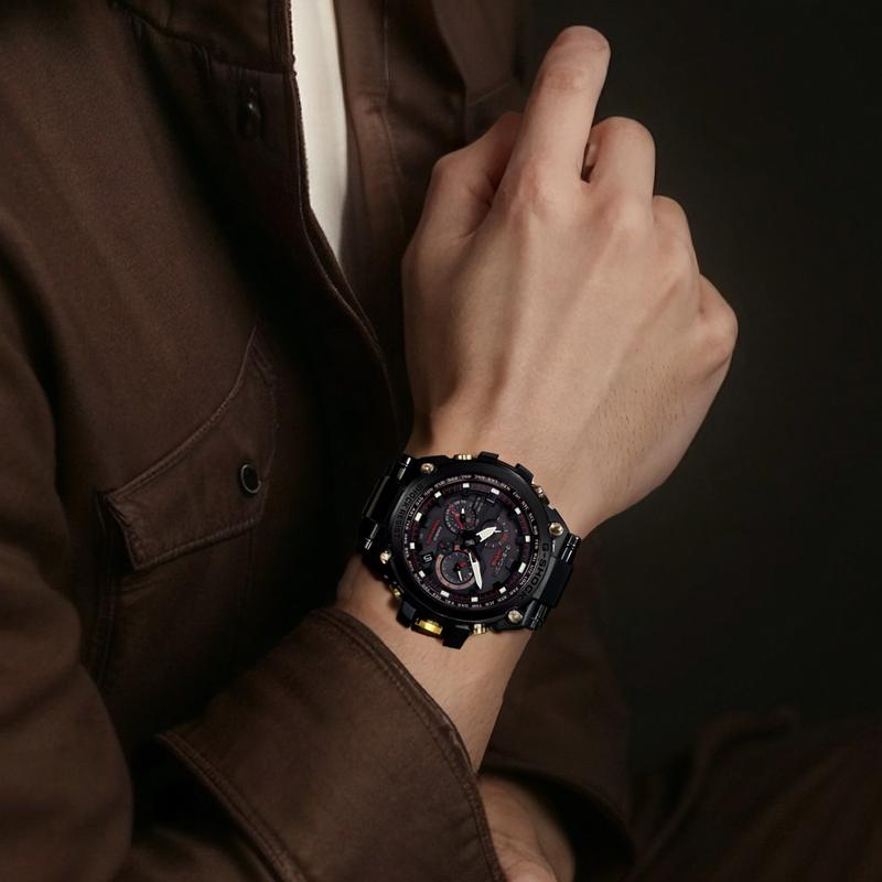 Casio G-SHOCK 200 метров водонепроницаемость модный стиль кварцевый механизм ремешок из смолы и нержавеющей стали японские и корейские часы 53,5 мм мужские MTG-S1030BD-1