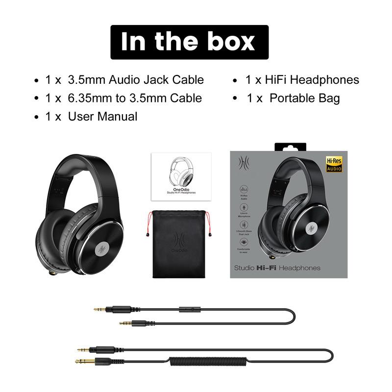 Wired Headphones, Over Ear Headphones with Noise Isolation Dual Jack Professional Studio Monitor & Mixing Recording Headphones for Guitar Keyboard PC