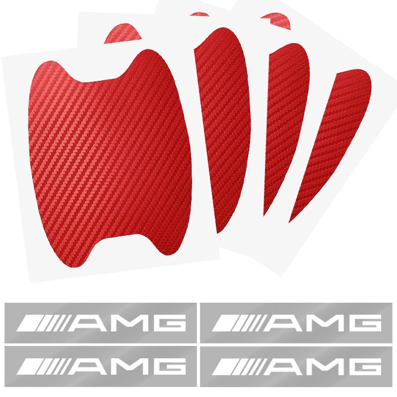 Наклейка на дверь автомобиля Углеродное волокно Царапины Защитная пленка для ручки автомобиля Для Mercedes Benz AMG GLE GLS GLC CLA GLB ML C500 C200 C300 W204 W206 W212 W203