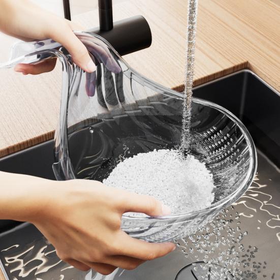 Корзина для мытья фруктов и овощей с ручкой, пищевая, без BPA, легко моется, многофункциональная раковина для мытья фруктов с дренажными отверстиями