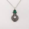 Chrome Diopside Gemstone Silver Pendant 1.8" For Birthday Gift 925 Sterling Silver Jewelry CP-45-3