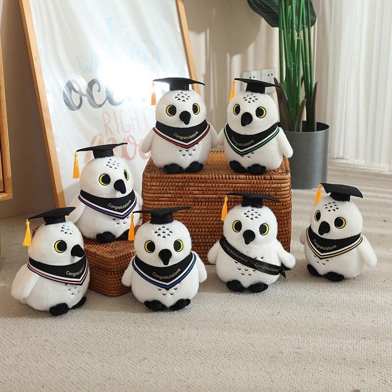 Плюшевая игрушка Сова-выпускник Докторская шапочка Вышитый логотип Академический подарок Памятный сувенир