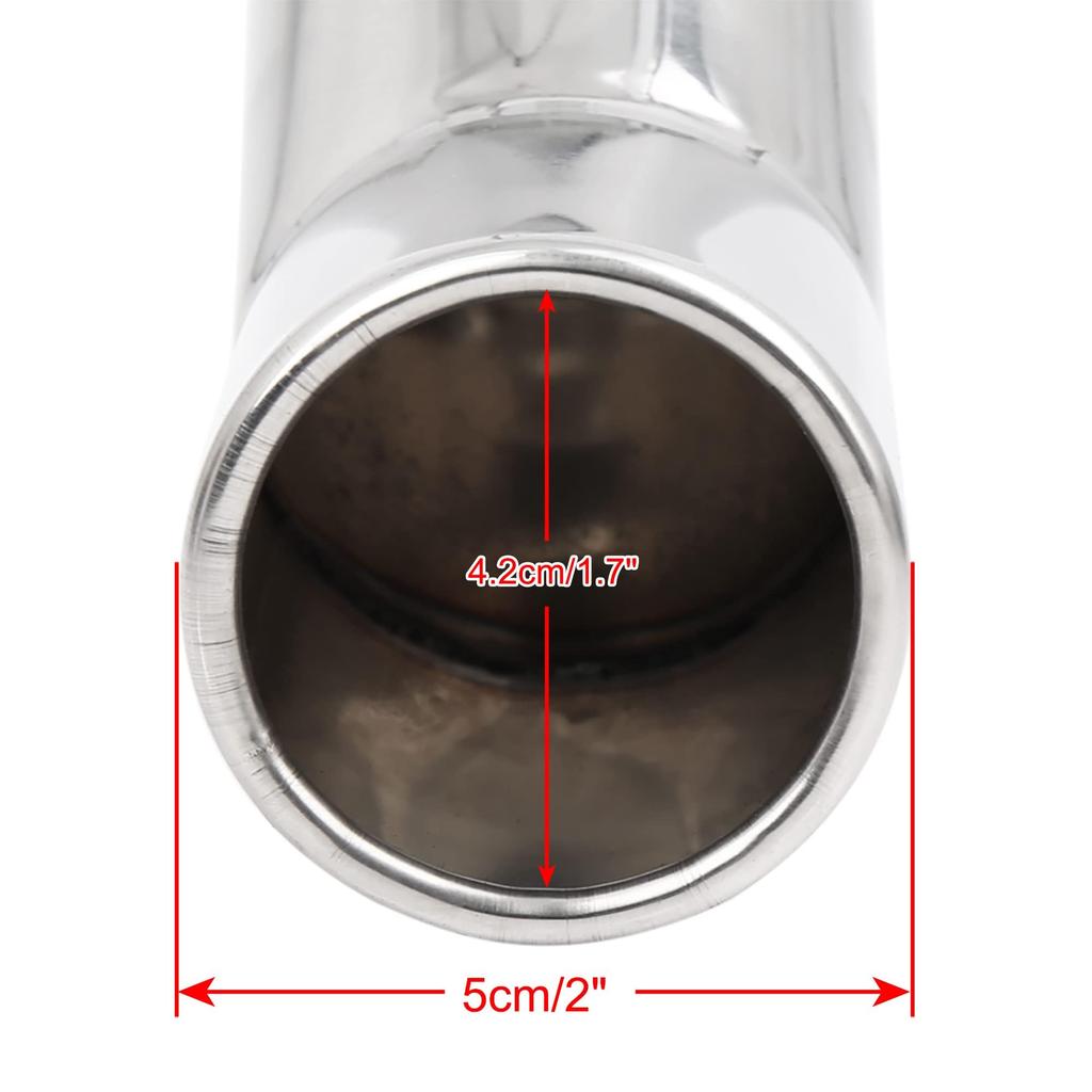 uxcell Резак для глушителя Труба глушителя из нержавеющей стали Автомобильный Хромированный Изогнутый Выхлопной Наконечник Подходит для диаметров