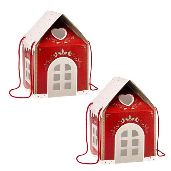 Рождественская Страна Чудес Коттедж Подарочная Коробка Многоразовая Праздничная Упаковка в Тему Домика Декоративная Памятная Коробка Зимнее Украшение для Дома