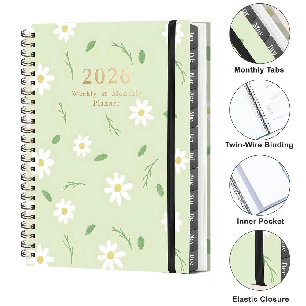 Spiral Binding Coil Diary Book A5 Size Spiral Notebook Yearly Schedule Planner Yearbook Recording