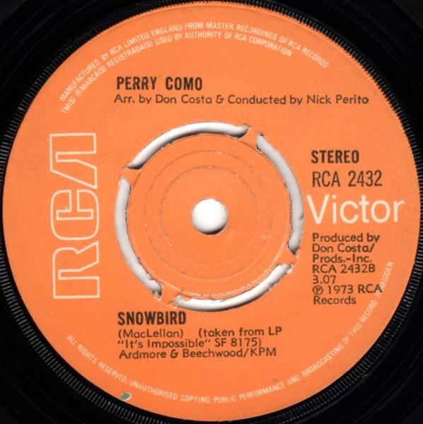 7-дюймовая пластинка PERRY COMO Walk Right Back RCA2432 RCA Victor 1973 UK Jazz Б/у