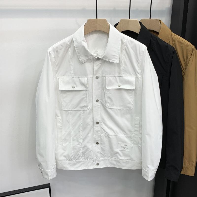 Весна и осень Простая повседневная куртка с лацканами, мужская новая корейская мода, универсальная короткая рабочая куртка
