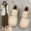 Fleece Warm Women's Shoes 2025 New Winter Flat-soled Soft-soled Bread Shoes Doudou Shoes Loafers Snow Cotton Shoes