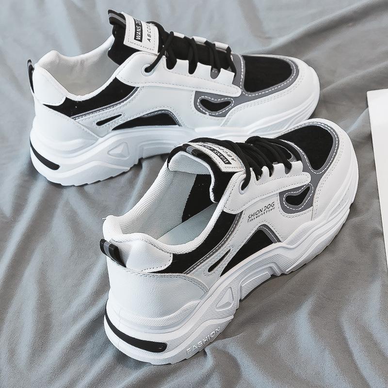 Новая универсальная и повседневная спортивная обувь для женщин, студенческая повседневная обувь на толстой подошве, кроссовки «папины кроссовки»