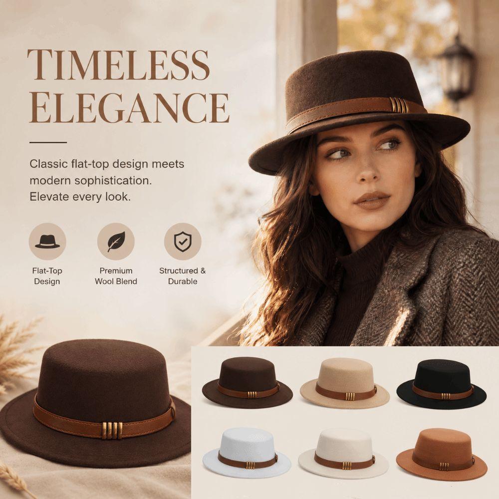 Warm Formal Hat Belt Ornament Opper Hat Trendy Bucket Hat Autumn and Winter