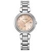 Citizen Cross Sea Pink Beige and Silver ES9460-88W Women's Eco-Drive Light-Powered Radio-Controlled Watch, Waterproof,