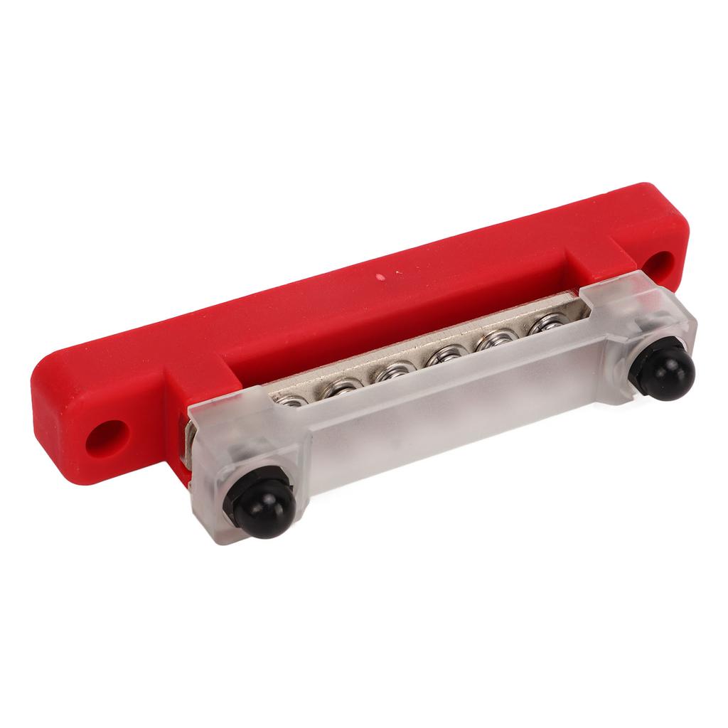 6 Terminal Bus Bar with Cover 48V 150A 2 Studs Power Distribution Block for Car Boat Marine Caravan