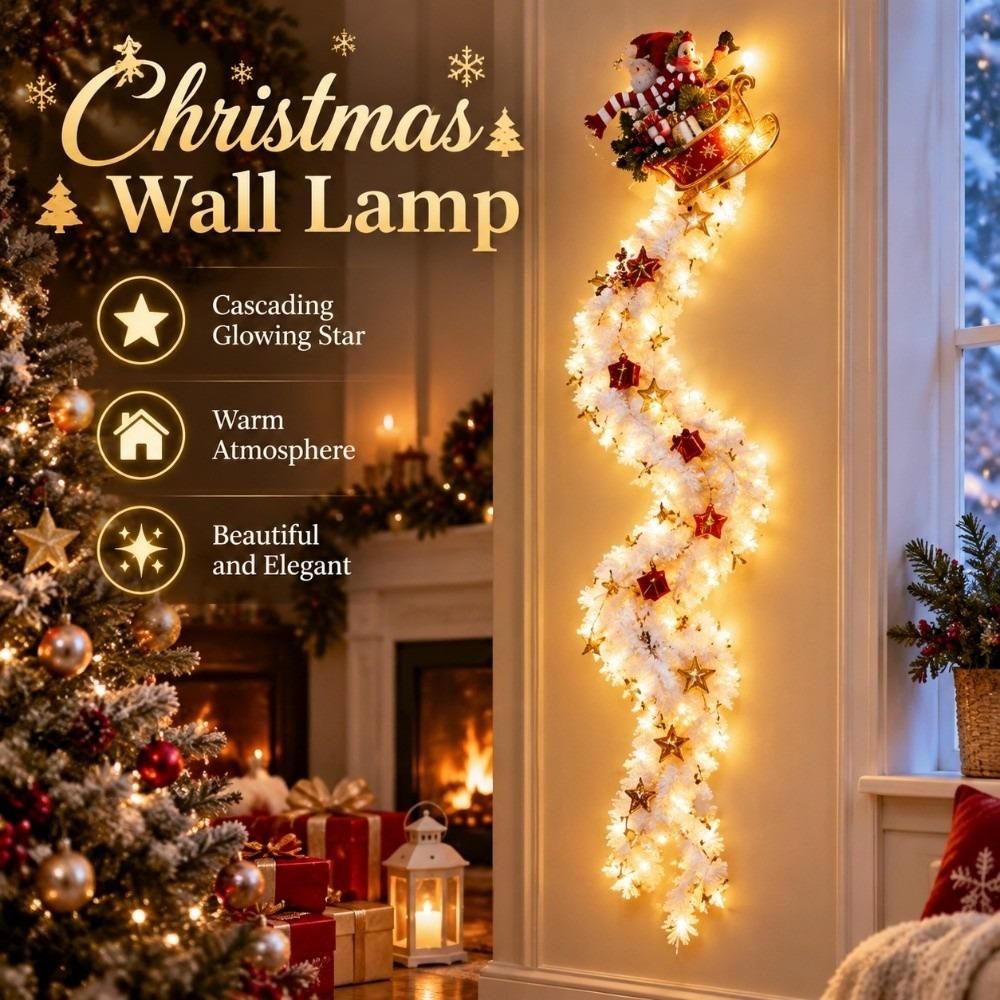 Cascading Glowing Christmas Wall Lamp Star Wall Decor Santa Light Home